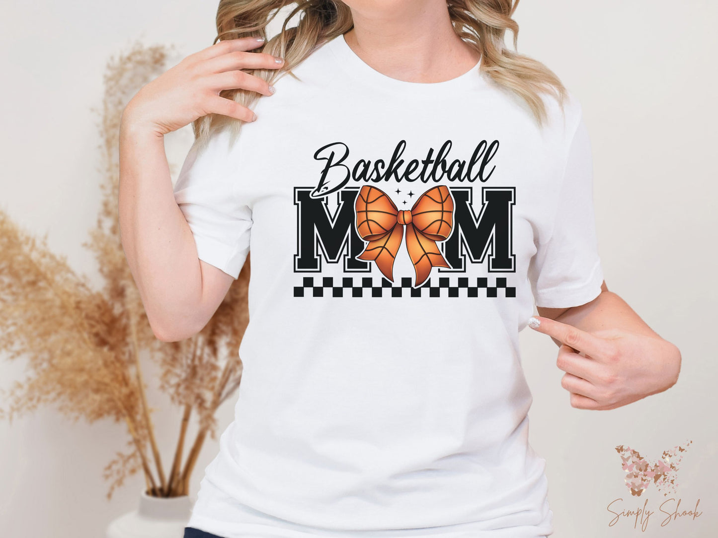Basketball Mom Coquette Bow T-Shirt