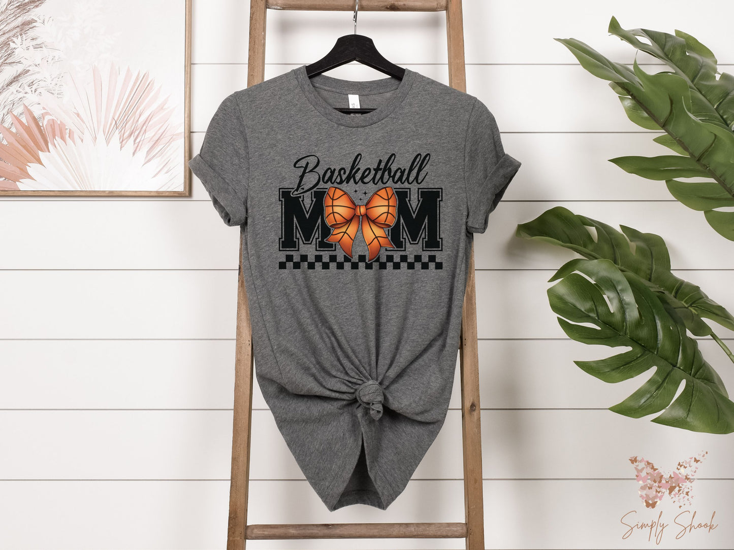 Basketball Mom Coquette Bow T-Shirt
