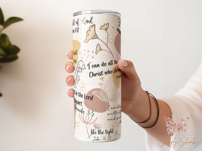 Bible Verse Affirmations 20 oz Skinny Tumbler