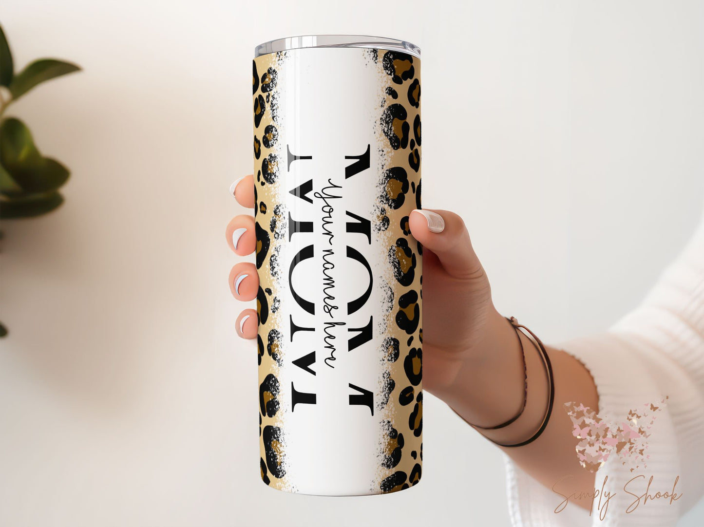 Mom Cheetah with Names 20 oz Skinny Tumbler