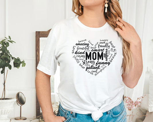 Mom Attributes Heart T-Shirt