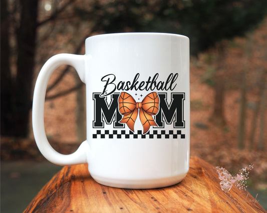 Basketball Mom Coquette Bow 15 oz Mug