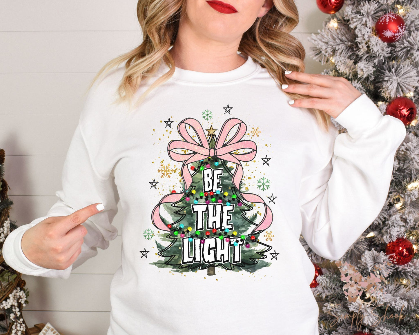 Be The Light Christmas Tree Sweatshirt