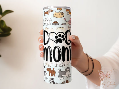 Dog Mom 20 oz Skinny Tumbler