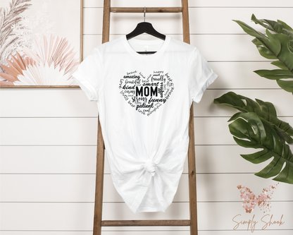 Mom Attributes Heart T-Shirt