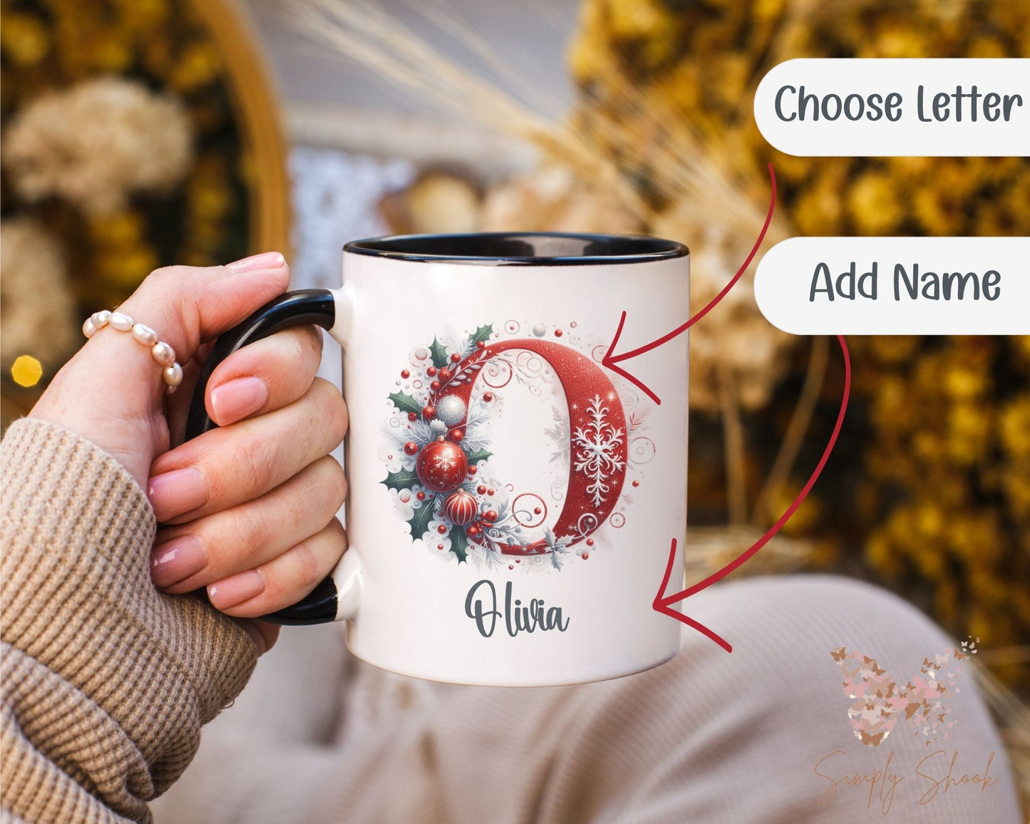 Personalized Red Christmas 11 oz Mug