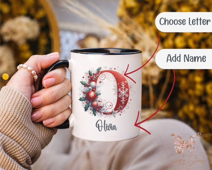 Personalized Red Christmas 11 oz Mug