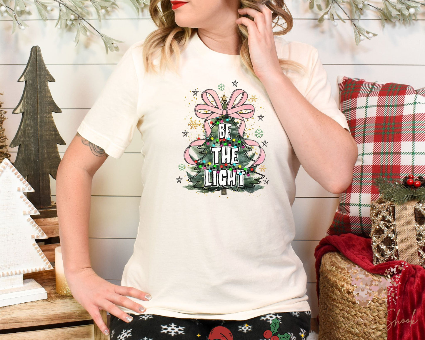 Be The Light Christmas Tree T-Shirt