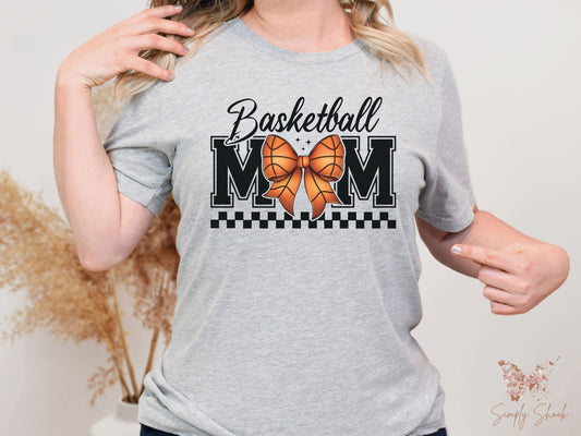 Basketball Mom Coquette Bow T-Shirt