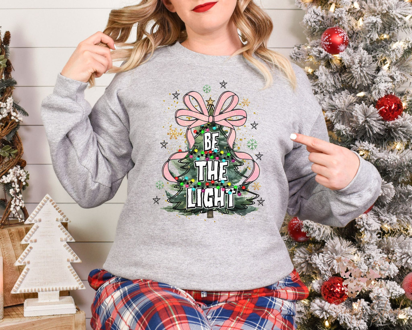 Be The Light Christmas Tree Sweatshirt