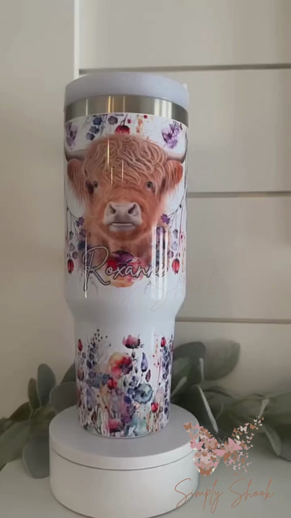 Personalized Highland Cow 40 oz Tumbler